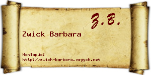 Zwick Barbara névjegykártya